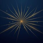 Gold diverging paths on navy background