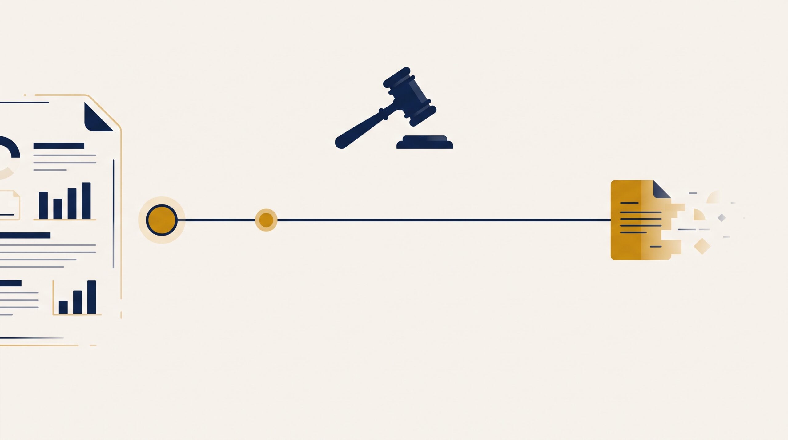 Illustrated timeline showing how the Date of First Delinquency triggers a seven-year credit reporting clock with a gavel above representing federal law